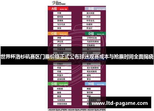 世界杯洛杉矶赛区门票价格正式公布球迷观赛成本与抢票时间全面揭晓